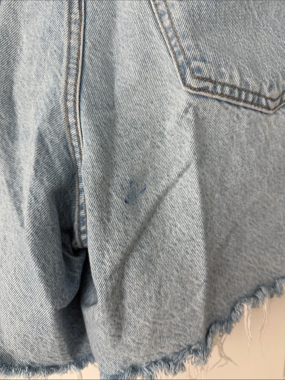 Abercrombie & Fitch Light Blue Distressed Denim Jean Shorts - Picture 6 of 7